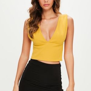 Missguided plunge crop top